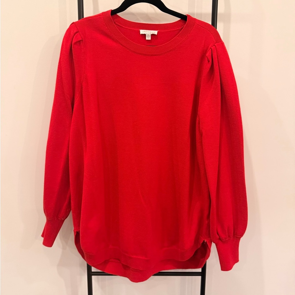 Puff Sleeve Red Sweater